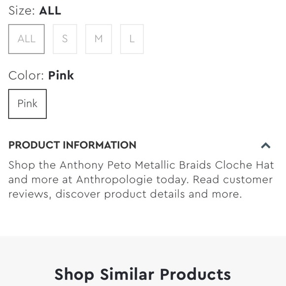 Anthropologie Anthony Peto paris pink cloche size medium metallic main image 4